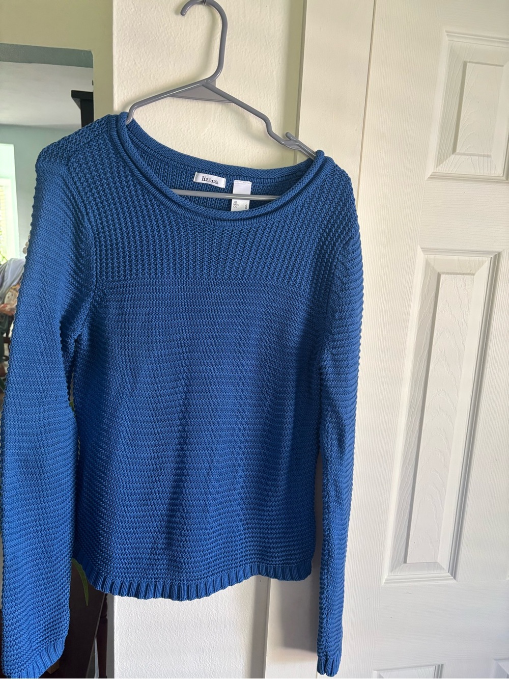 Blue Knit Crewneck Sweater - Unbranded
